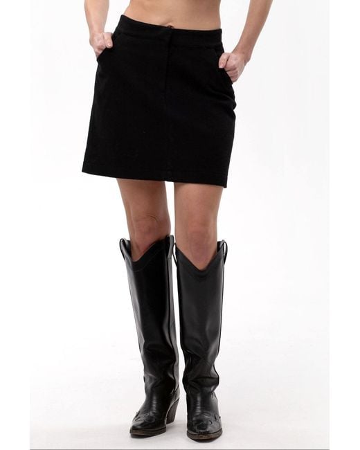 Maison Bogomil Black Mini Skirt Wool