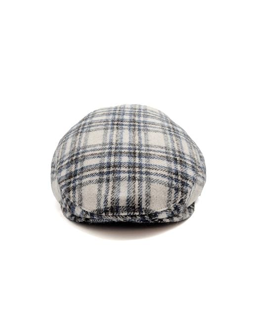 DORIA 1905 Gray Classic Tartan Fabric Coppola for men