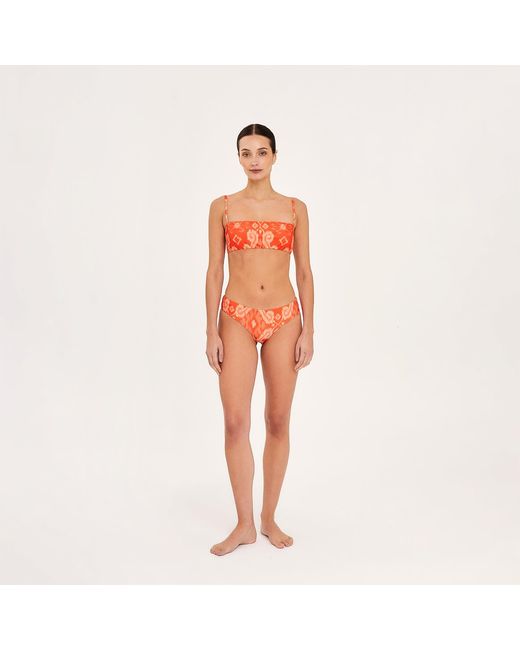 Aguaclara Red Bandeau Top & Hipster Bottom Orangers
