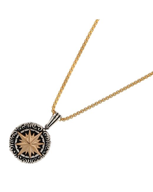 Ebru Jewelry Metallic Wanderer Compass Pendant Necklace For for men