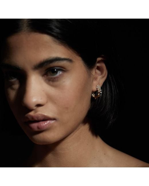 Kasun Metallic Pearl Cluster Hoop Earrings