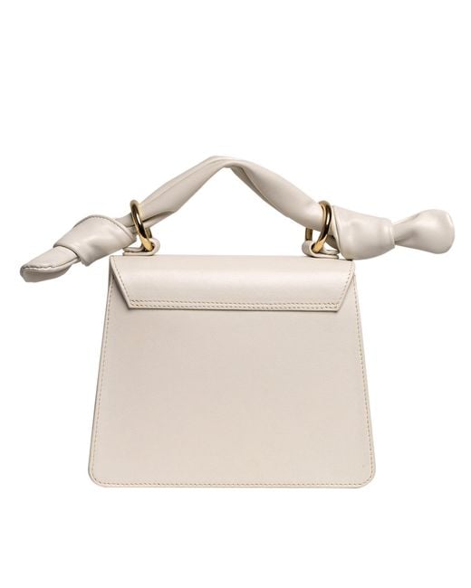 Laura Olaru White Neutrals Ava Cream Leather Bag