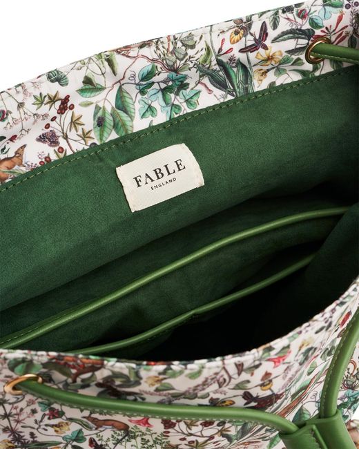 Fable England Green Garden Floral Buckle Backpack