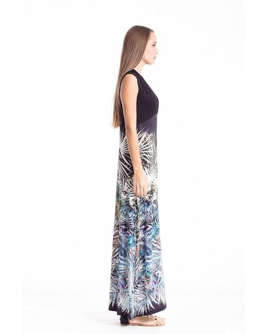 Conquista Blue Empire Waist Maxi Dress