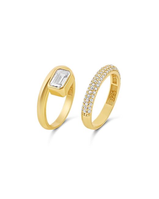 SHYMI Metallic Stacking Ring Two Piece Set