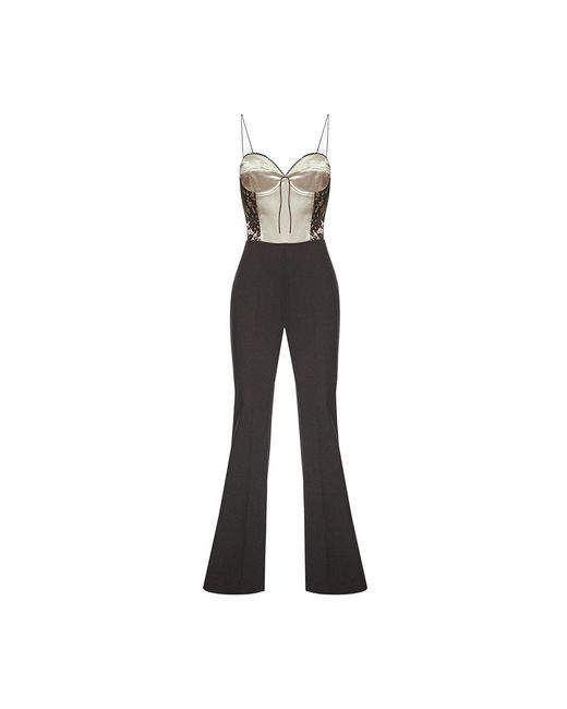 Maison sél Black Corsetted Jumpsuit –
