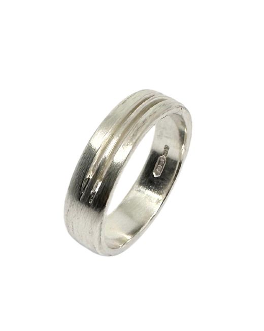 Tg-Jewellery by Tamara Gervasio Metallic Sterling Two Open Line Band Ring for men