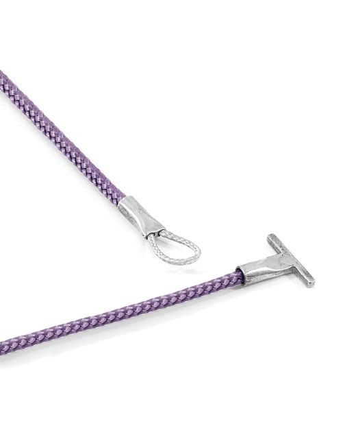 Anchor and Crew Metallic Lilac Cambridge & Rope Bracelet