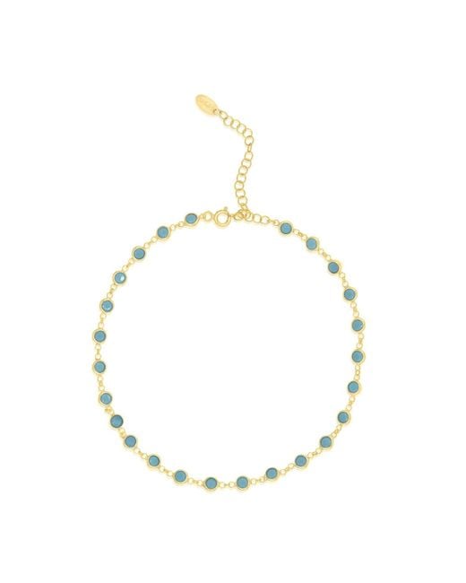 SHYMI White Round Bezel-Set Anklet