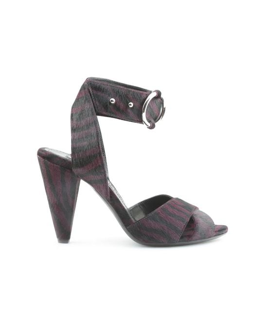 Rosamund Muir London Gray Montana & Plum Zebra Print Calf Hair Heels