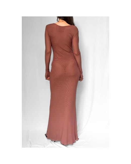 Alia Studio Red Améthyste Maxi Mesh Dress