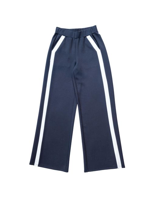 Circular Path Blue Striped Track Pant
