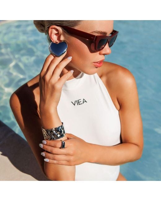 VIEA White Kyma Irregular Square Ring