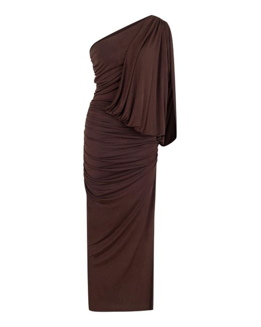 Nocturne Purple Draped Detail Maxi Dress