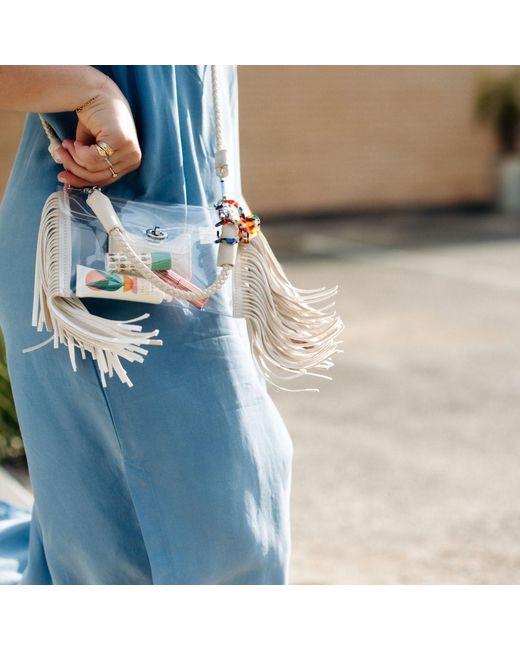 PAIGE Metallic Clear Fringe Crossbody