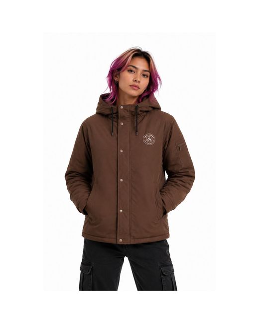 Chic Urban Brown Urban Drift Khaki Zip Hoodie for men