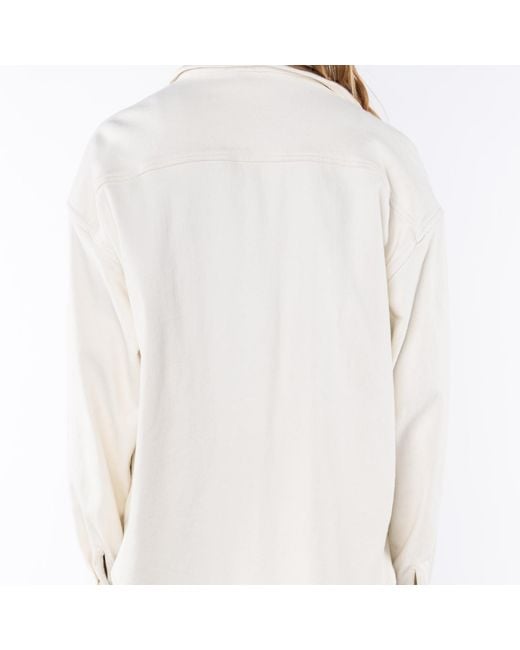 Ariko Natural Cream Bucky Split Hem Shirt Jacket