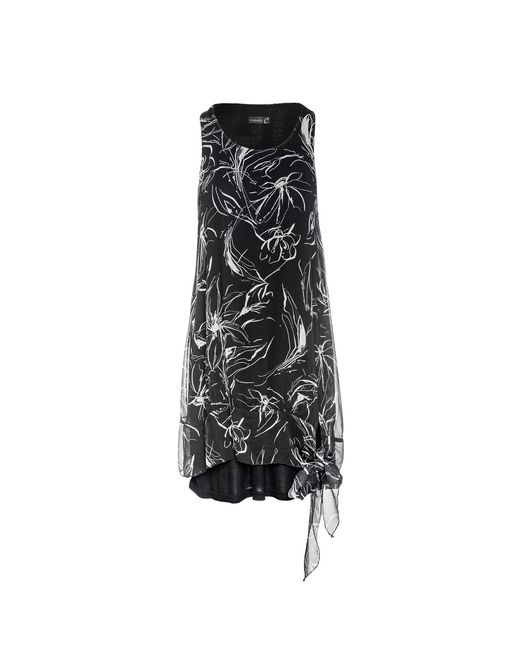 Conquista Black Sleeveless Double Layer Dress