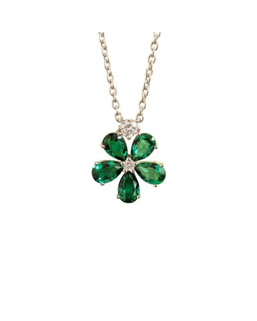 Juvetti Green Florea Necklace Emerald & Diamond