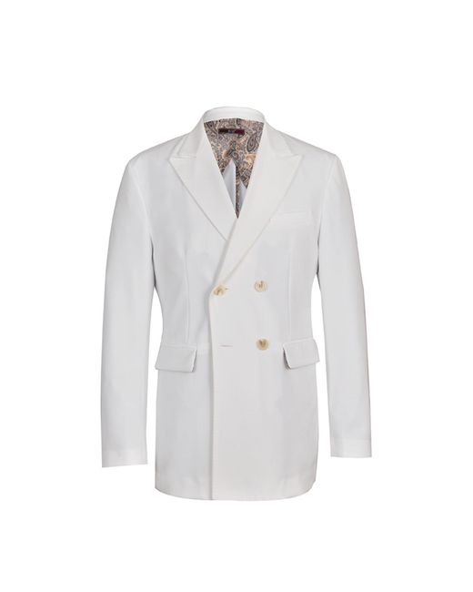 DAVID WEJ White Ashford Relaxed Double-Breasted Blazer – for men
