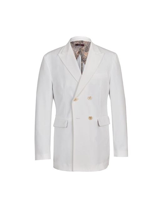 DAVID WEJ White Ashford Relaxed Double-Breasted Blazer – for men