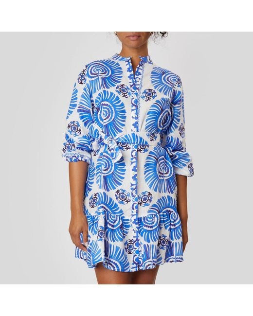 Casa Atelier by Ferdinando Fusco Blue Bali Frou Frou Shirt