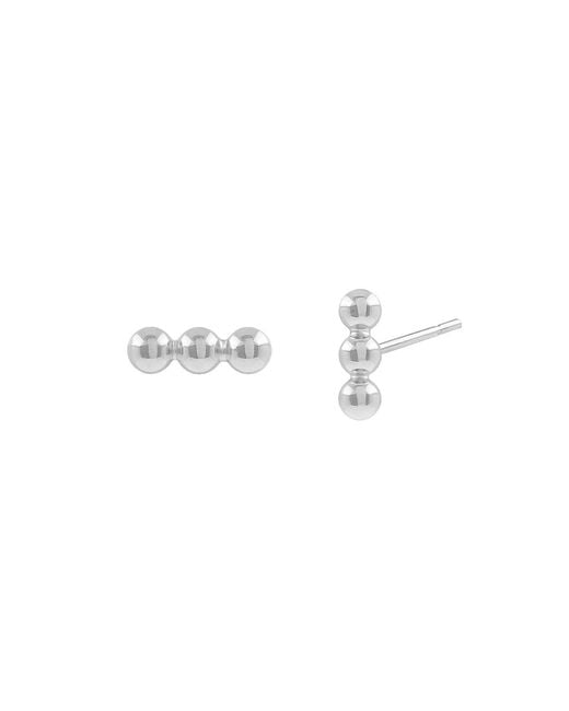 Cote Cache Metallic Tri Dot Bar Stud Earrings