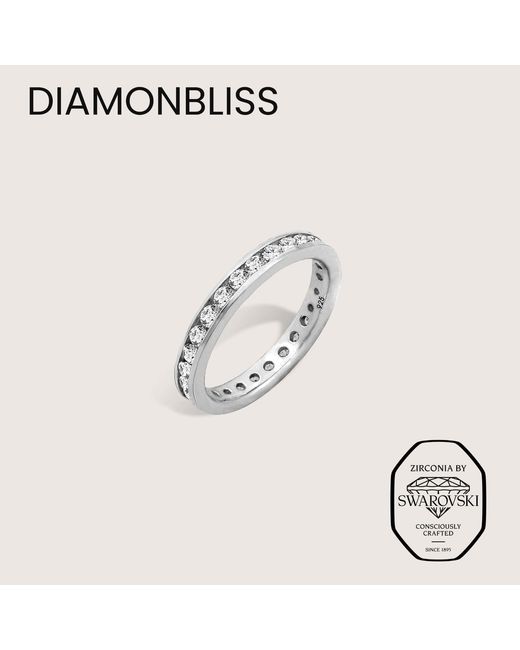 Diamonbliss Metallic Embellished With Swarovski Channel Setting One Carat Round Cut Eternity Ring