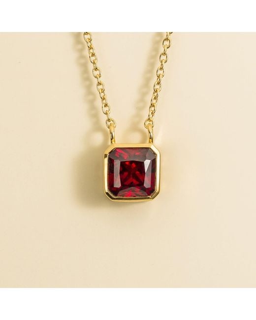 Juvetti White Margo Necklace Set With Ruby