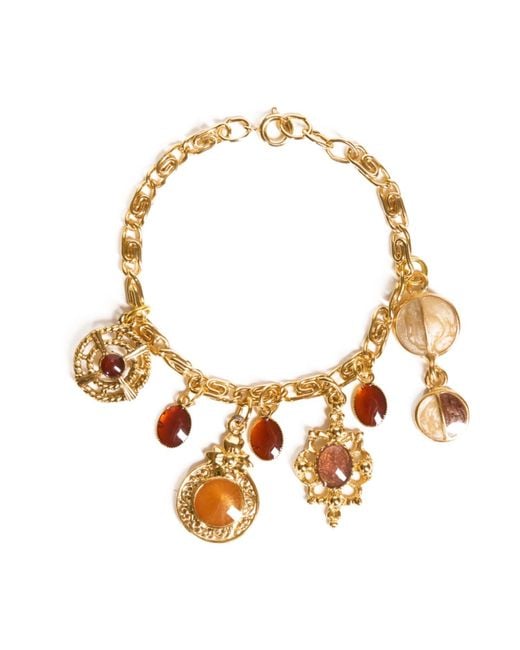 Caramel Vintage Jewellery Metallic Autumn Charm Bracelet