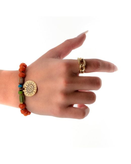 Ebru Jewelry Metallic Spiritual Sun Bracelet