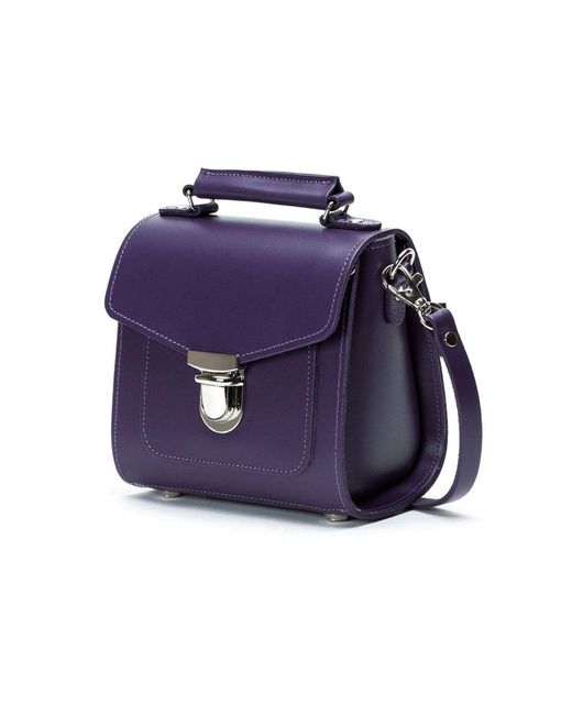 Zatchels Blue Handmade Leather Crossbody Sugarcube Plus