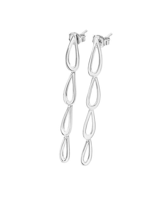 Lucy Quartermaine White Solid Sterling Petal Drop Earrings