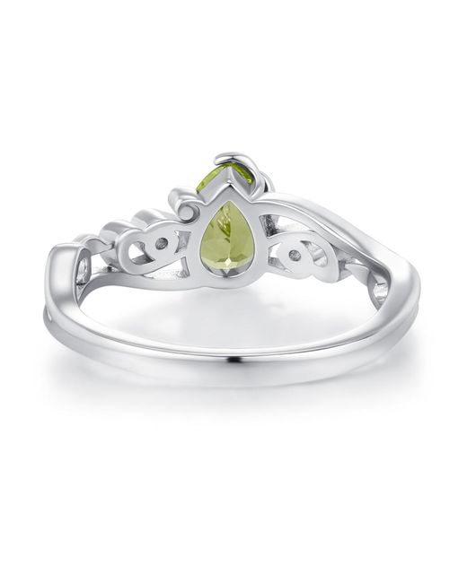 Azura Jewelry New York White Springtide Bloom Peridot Ring Vermeil