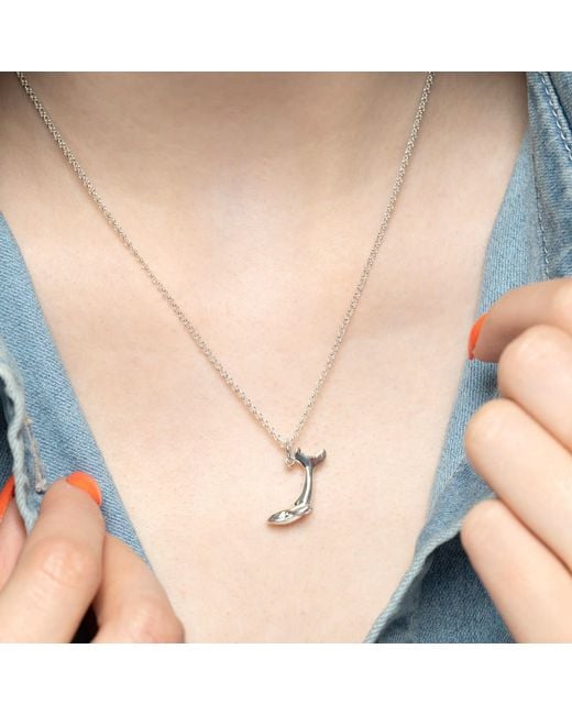 Lily Charmed Metallic Sterling Whale Charm Necklace