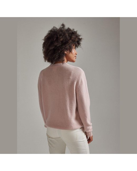 Salts Cashmere Pink Lofty Knit Crew Neck Sweater