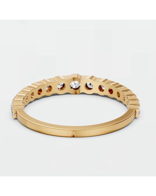 Aya Fine Jewelry Metallic 0.75 Ctw Round Lab Diamond Graduated Half Eternity Ring