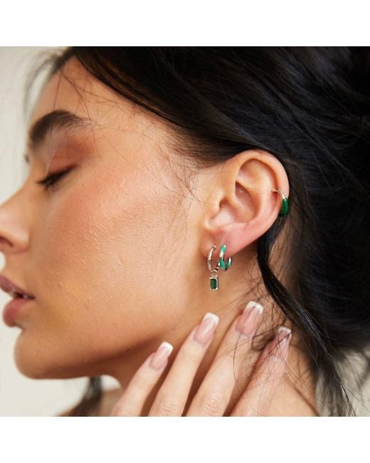 Bermuda Watch Company Green Sian Enamel Ear Cuffs Set