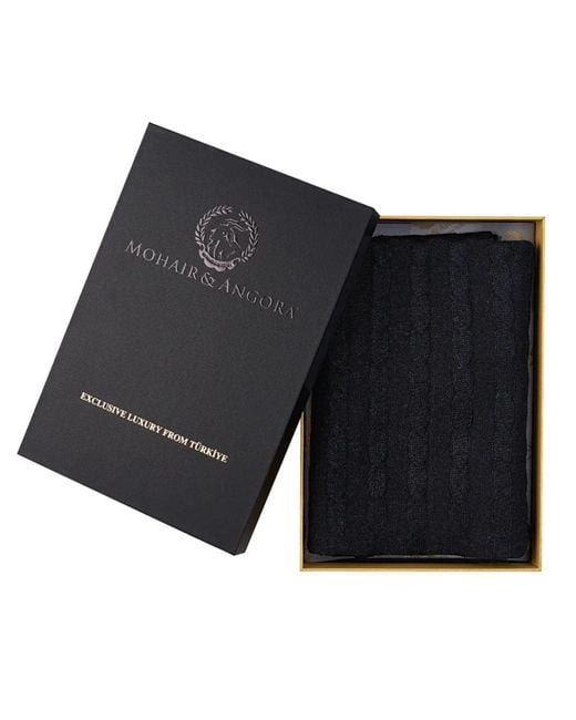 Mohair&Angora Blue Mohair Scarf Myra for men