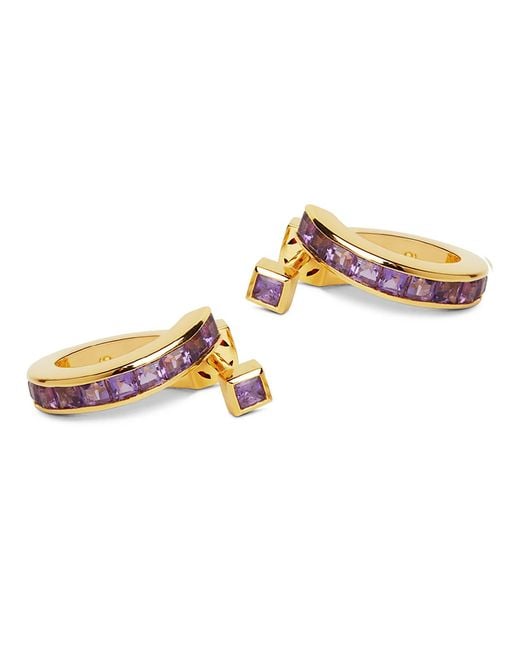 Kasun Metallic Vortex Amethyst Earrings –