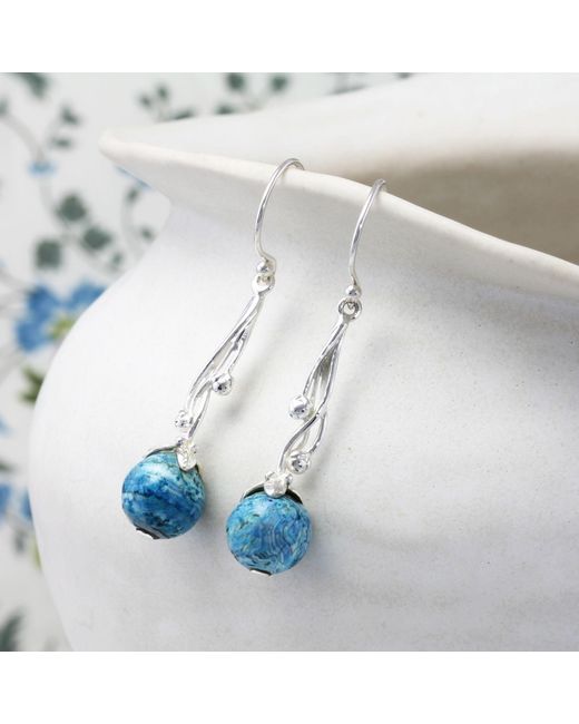 Isla Silver Blue Chalcedony Drop Earrings