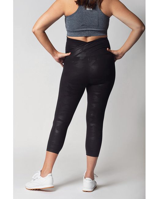 Duofit Maternity Activewear Blue Camo Betty Crop Leggings