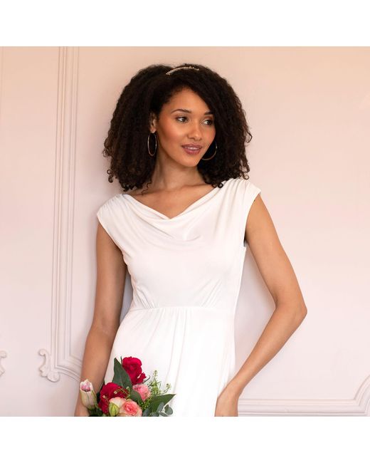 Alie Street London White Cruise Cowl Neck Wedding Dress
