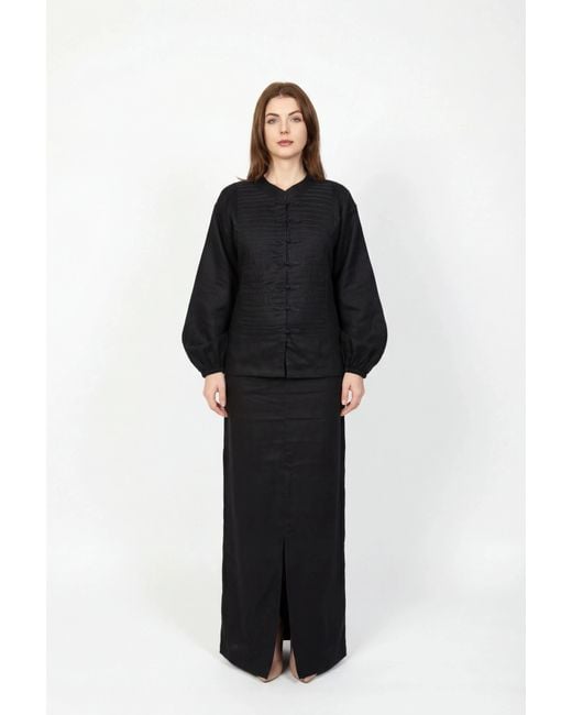 Muda Clothing Fz Llc Black Inori Linen Skirt