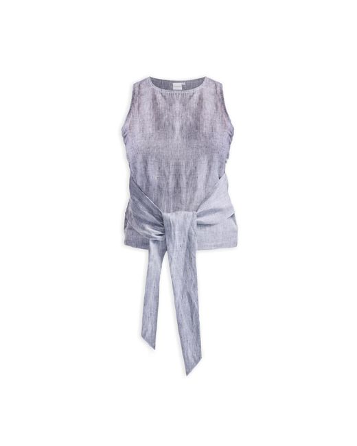 REISTOR Blue Front-Tie Top