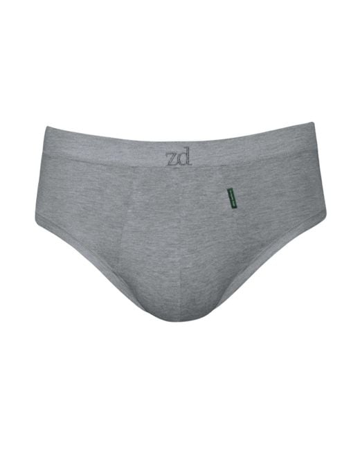 Zd - Zero Defects Gray Mini Briefs Egyptian Cotton for men