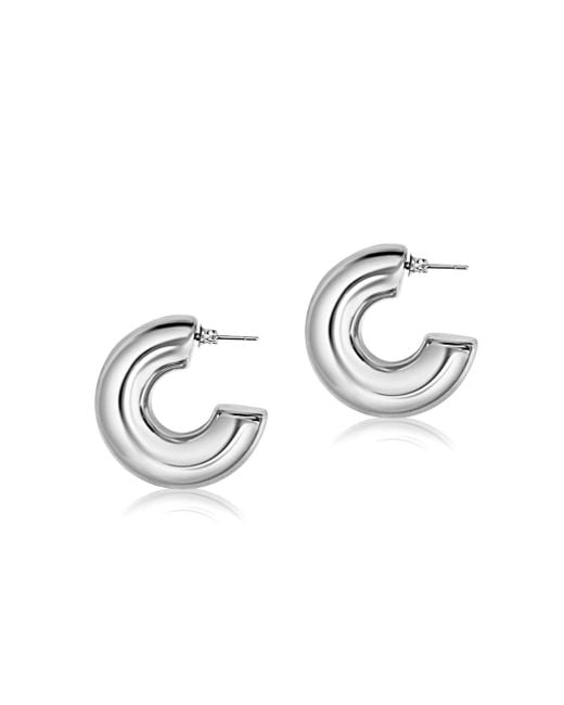 Mg Jewelry Metallic Bold Hoop Earrings