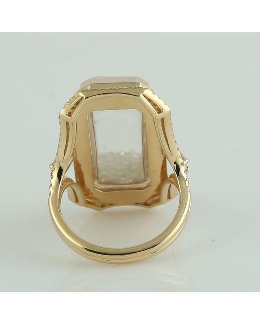 Artisan Metallic Glass And Sapphire Shaker Ring With Diamond Accents