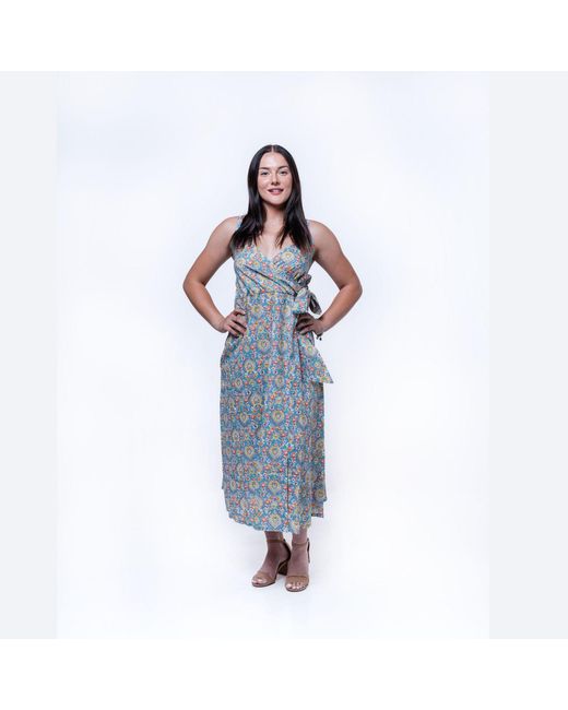 House of Gl Orange Oraya Cotton Side-Tie Midi Dress
