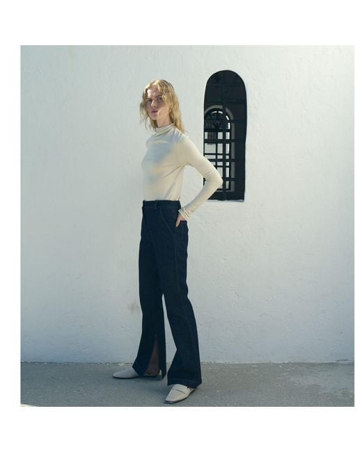 NAZLI CEREN White Neutrals Jenn Rollneck Sweater